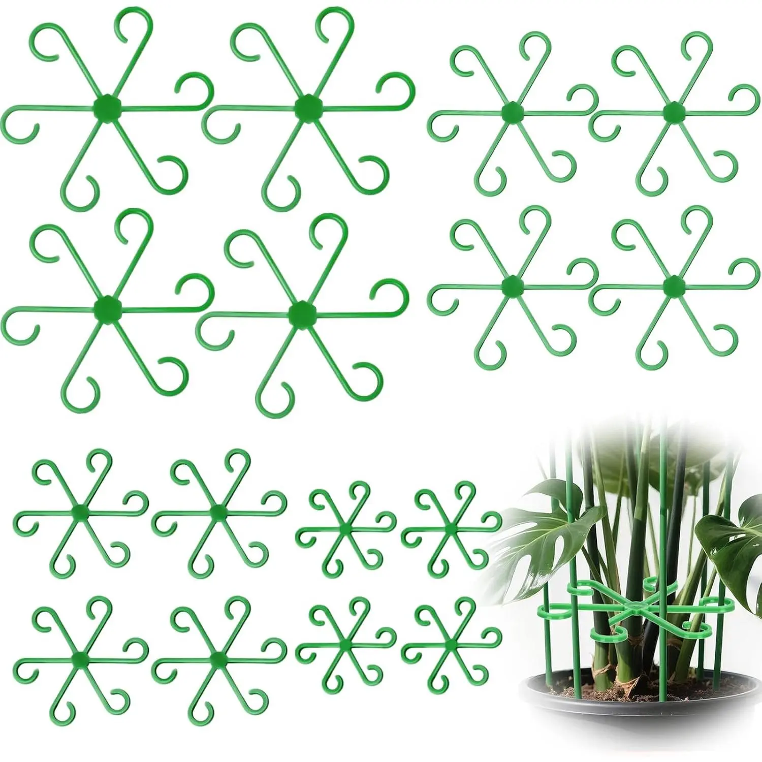 16PCS Plant Stem Support, Plant Stem Holder for Indoor Plants, Climbing Houseplant Stem Supports, Reusable Plant Stabilizer