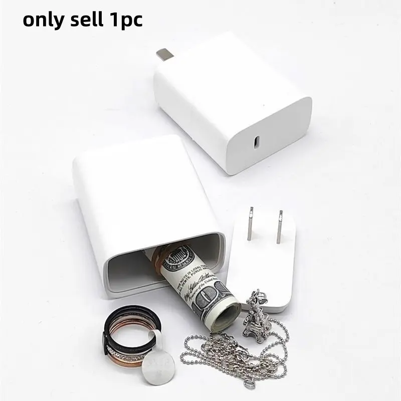 1pc Hidden Storage Device, Camouflage Money Holder, Power Adapter Case, Secure Transfer of Valuable Items, Private Cash Safe, Hidden Safebox