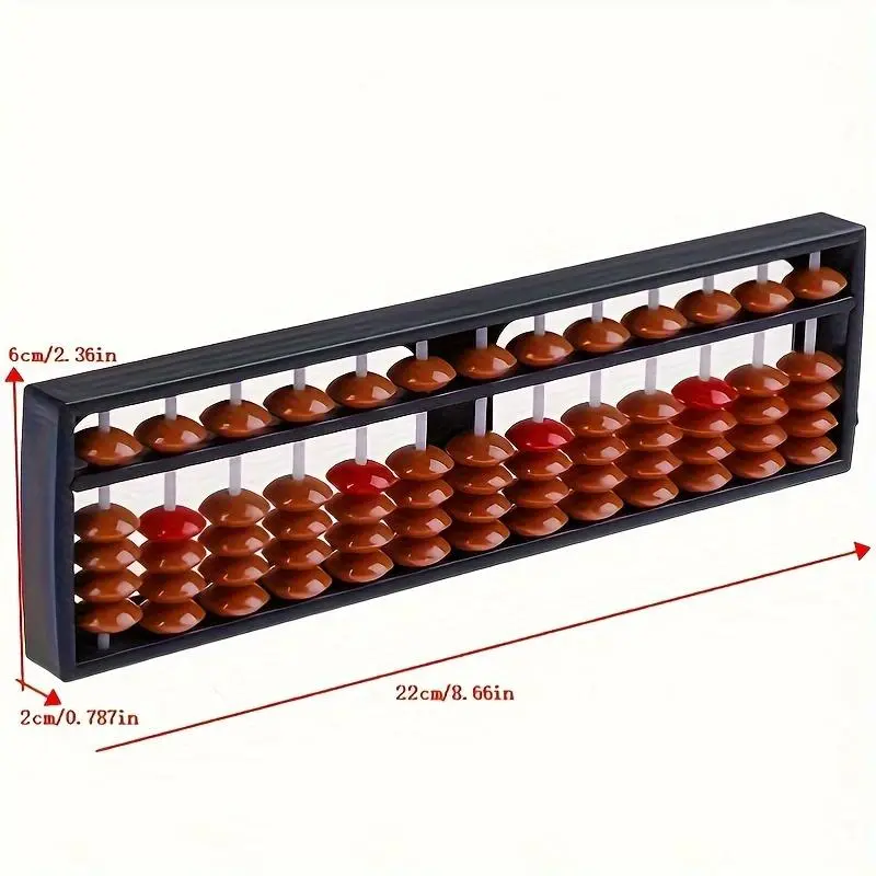 Horizontal Abacus Toy - 13 Rods with 5 Small Beads Each, School Teaching Aid for 14 Years and Older, Enhances Math Skills