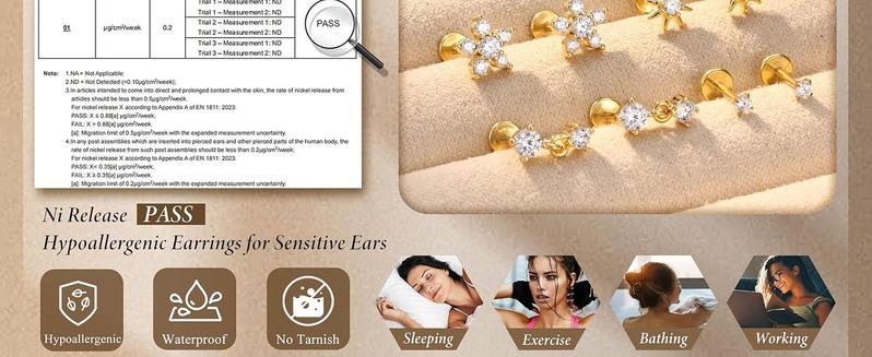 Sanfenly 9Pairs Threadless Flat Back Earrings Studs 316L Surgical Steel Push in Nose Studs Rings CZ Tragus Cartilage Helix Conch Labret Lip Nostril Medusa Piercing Jewelry Hypoallergenic 20G 18G 16G