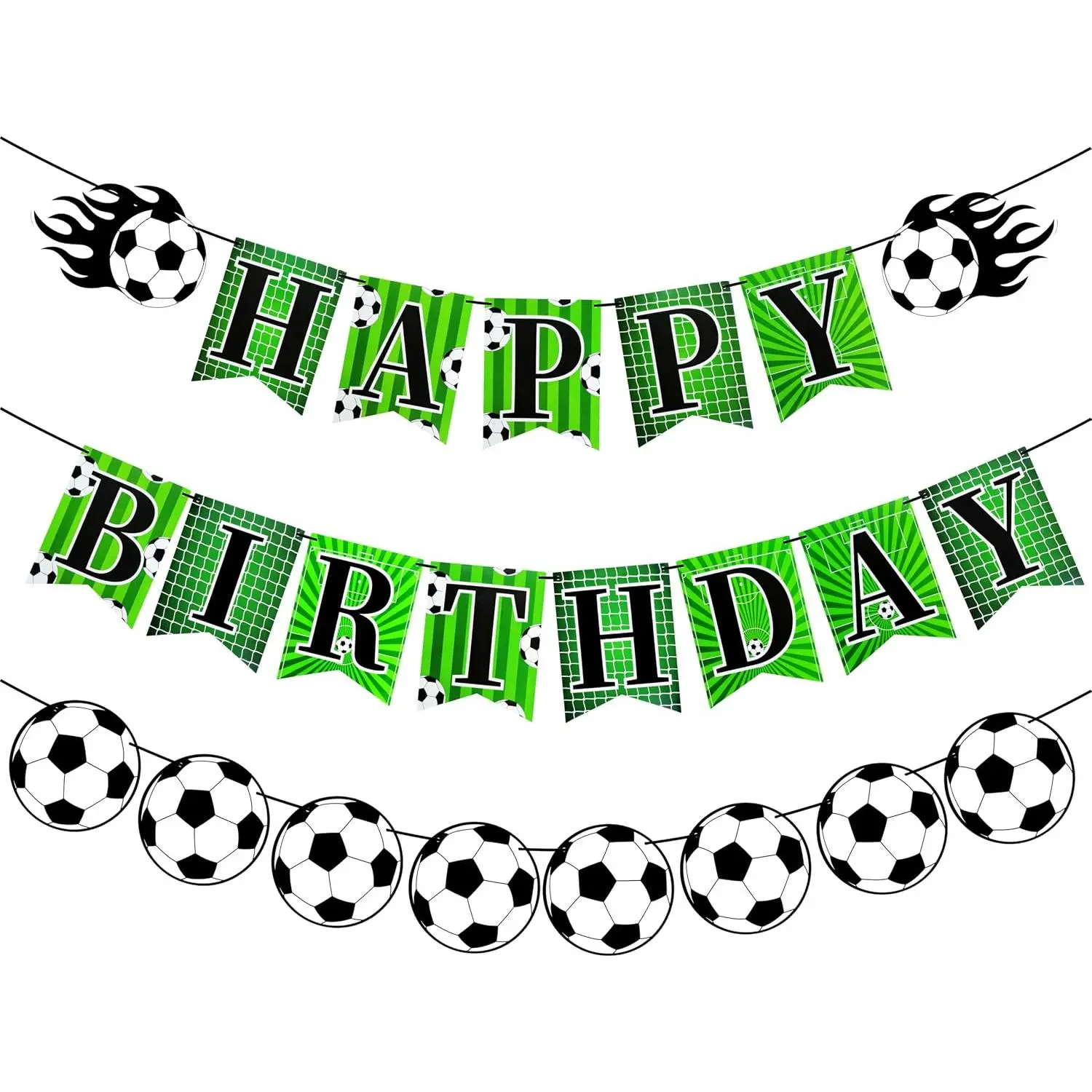 Soccer Banner Soccer Happy Birthday Banner Soccer Theme Birthday Decoration for Soccer Fans Birthday Party for Boys  -themed