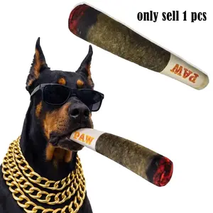 Funny Cigar Dog Toy, Plush Durable Squeaky Chew Toy, Interactive Stress Relief Toy for Dogs, Chew Stick, Interactive Tough Chewer