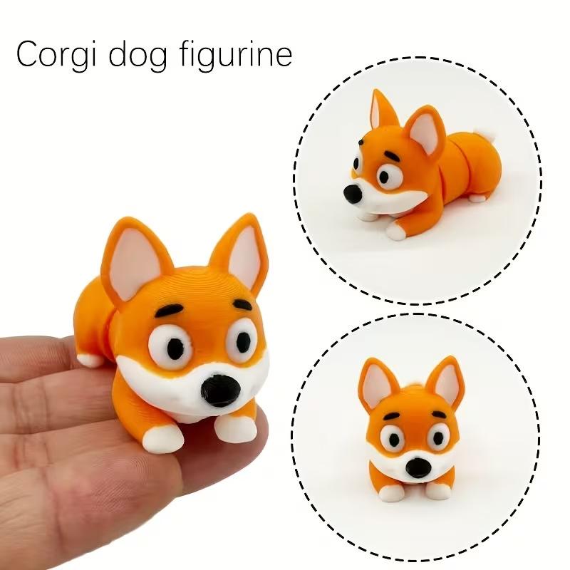 3D Printed Cute Dog Figurine Mini Desktop Ornament Pet Dog Model Decor Gift