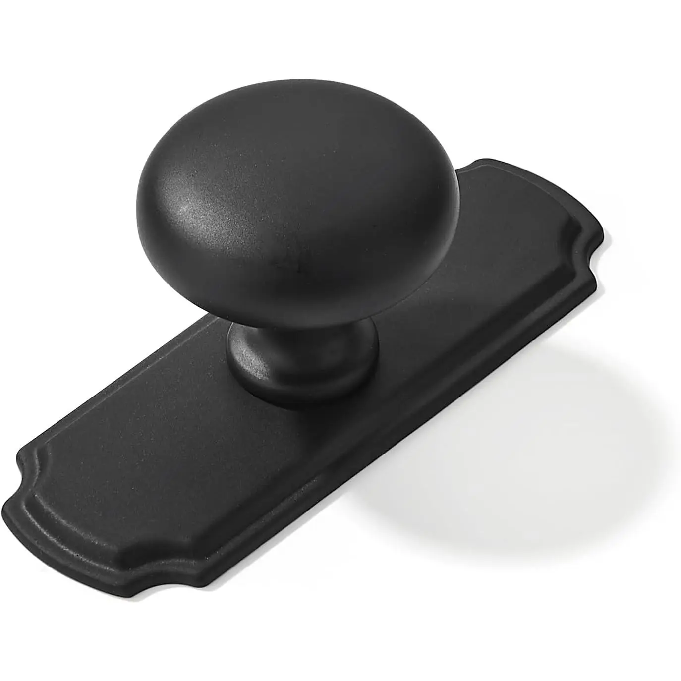 10-piece set 1-1/ 4inch cabinet knobs with backplate, matte black drawer knobs, vintage distressed cabinet hardware with backplate
