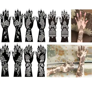 Temporary Tattoo Stencil Kit, 10 Sheets Henna Tattoo Templates for Hand Forearm Large Indian Glitter Airbrush Tattoos Stickers Girls Woman DIY Body Artfidget toys