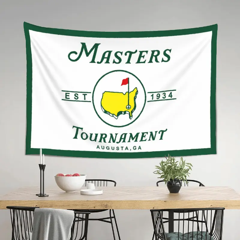Green White Golf Inspired Tapestry 5ft x 3ft 60in x 40in, Golf Course Map Style Wall Hanging Tapestry for Bedroom Dorm Living Room Man Cave Game Room Party Backdrop, Peach Skin Fabric Indoor Outdoor Home Decor Wall Art Gift for Golf Fans Sports Art
