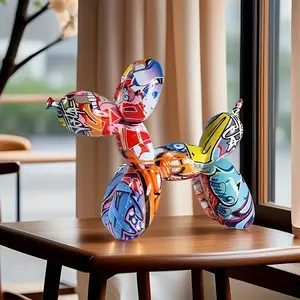 3PC Cross Border Bestseller Classic Colorful Graffiti Balloon Dog Ornament European Style Creative Home Decoration Sample Room Decor