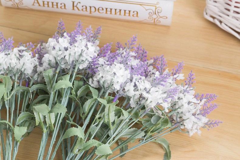 10 artificial lavender bouquets, fake flowers for outdoor decoration, silk flowers for flower beds and planters, 3-piece set