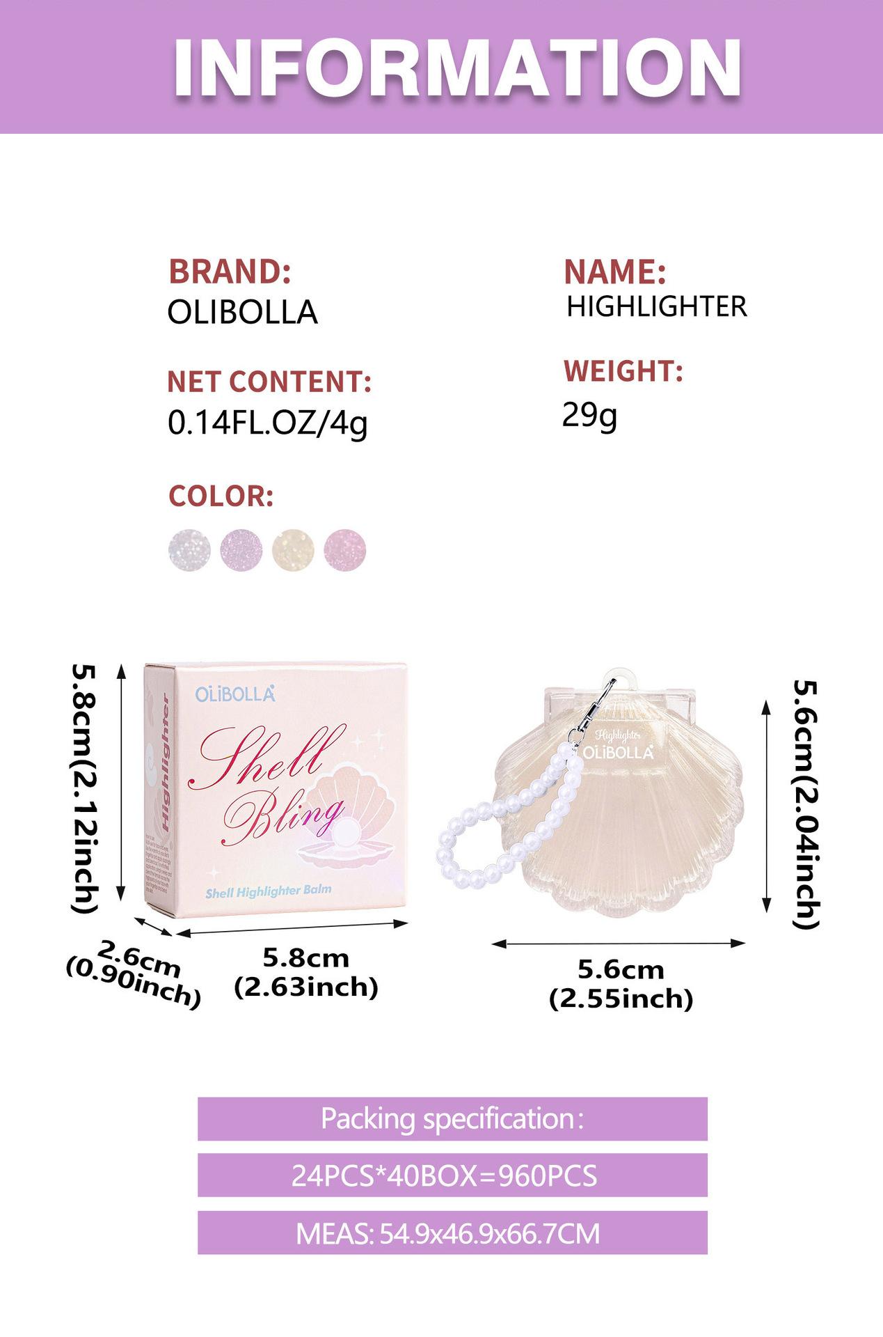 OLIBOLLA Illuminating 3D Highlighter, Face Brightening, Pearlescent Shimmer, Blush, Highlighter Powder