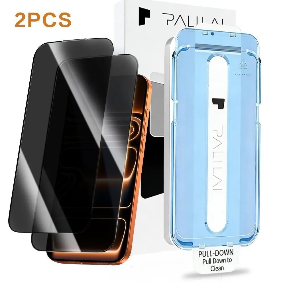 2-Pack Privacy Screen Protector for iPhone 17/16/15/14/13 Pro Max/Plus/Air/E - Full Coverage 28° Anti-Spy Tempered Glass, 9H Hardness, Bubble-Free Installation