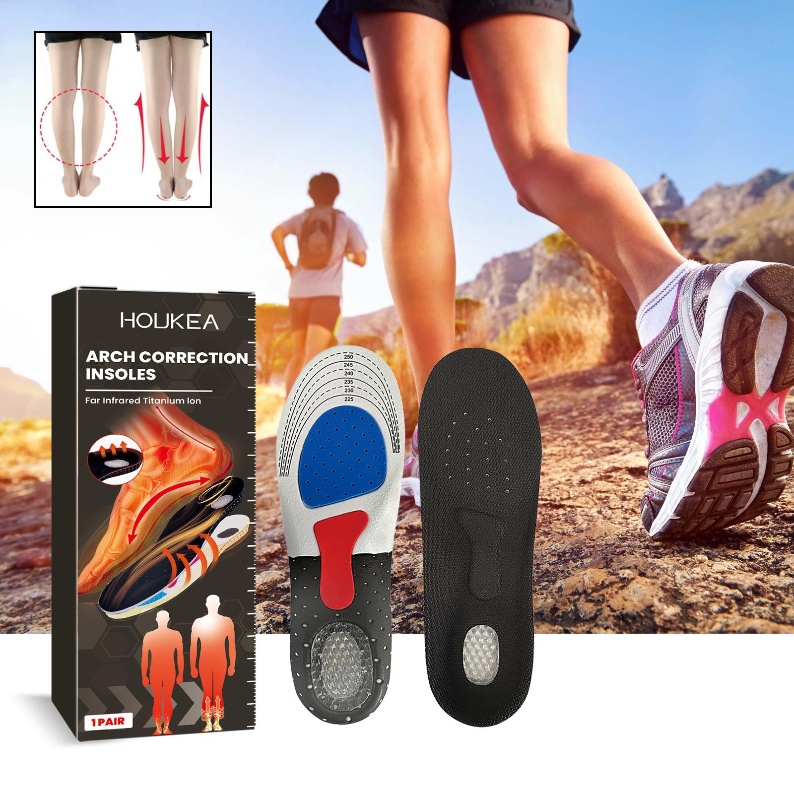 Houkea Foot Correction Insoles Arch Support Insoles Non-slip Wear-resistant Foot Posture Correction Insoles
