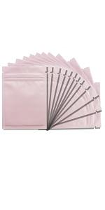 100 Pack Resealable Mylar Bags 4 x 6 Inch Smell Proof Bags with Clear Window Foil Pouch Bag Flat Bag Matte Black