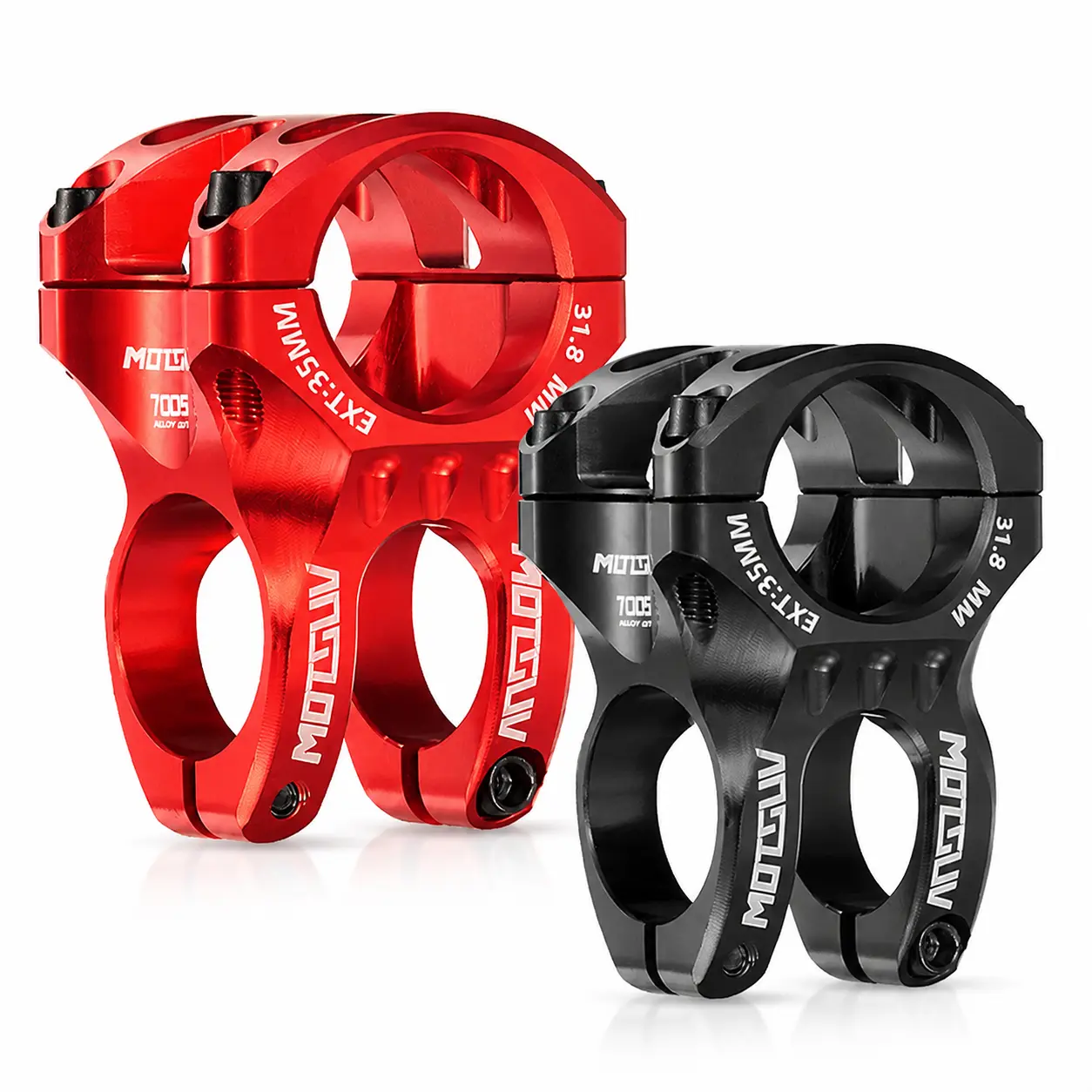 High-Strength CNC-Machined Mountain Bike Stem with 31.8mm Clamp Diameter, Zero-Degree Rise, Compact Design for Trail Riding, Cross-Country, and Urban Fixed-Gear Bicycles
