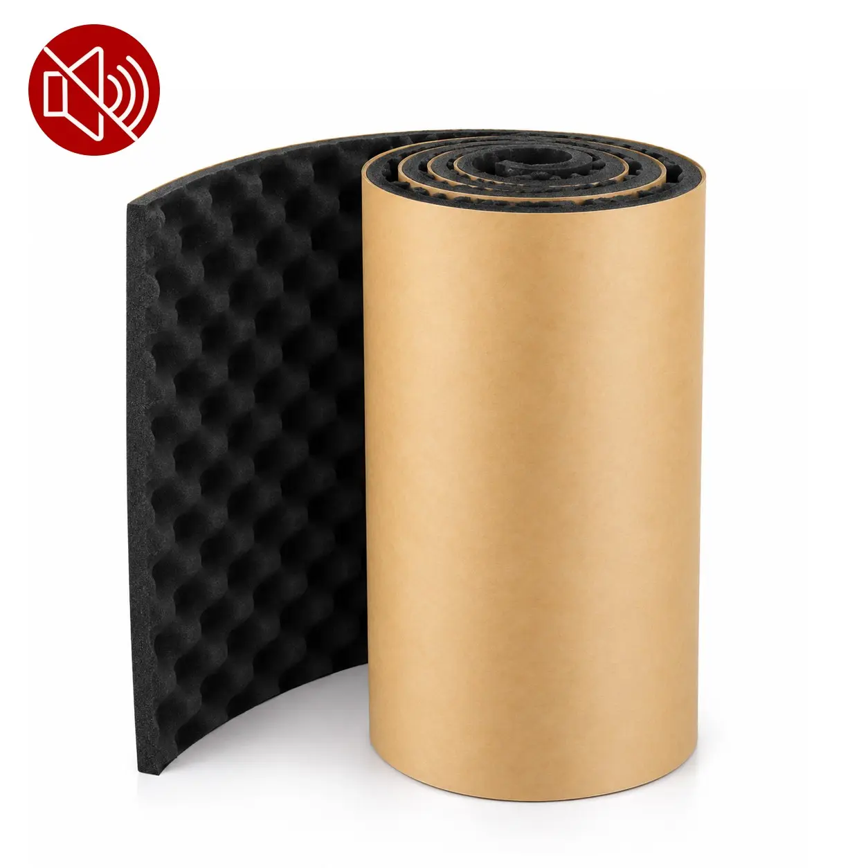 Self-Adhesive Egg Crate Acoustic Foam Panels, High-Density Sound Absorbing & Noise Reduction Foam, Easy Peel-and-Stick Installation for Walls, Doors, Studios, Cars & Home, Studio Soundproofing