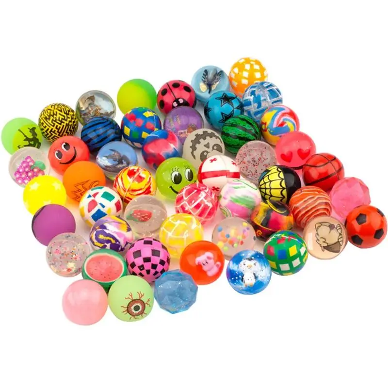 15/30PCS Elastic Bouncing Ball Set Multicple Style Mixed 25mm Size Bouncy Ball Party Favors Treat Giveaway Gift Game Rewards ZYF