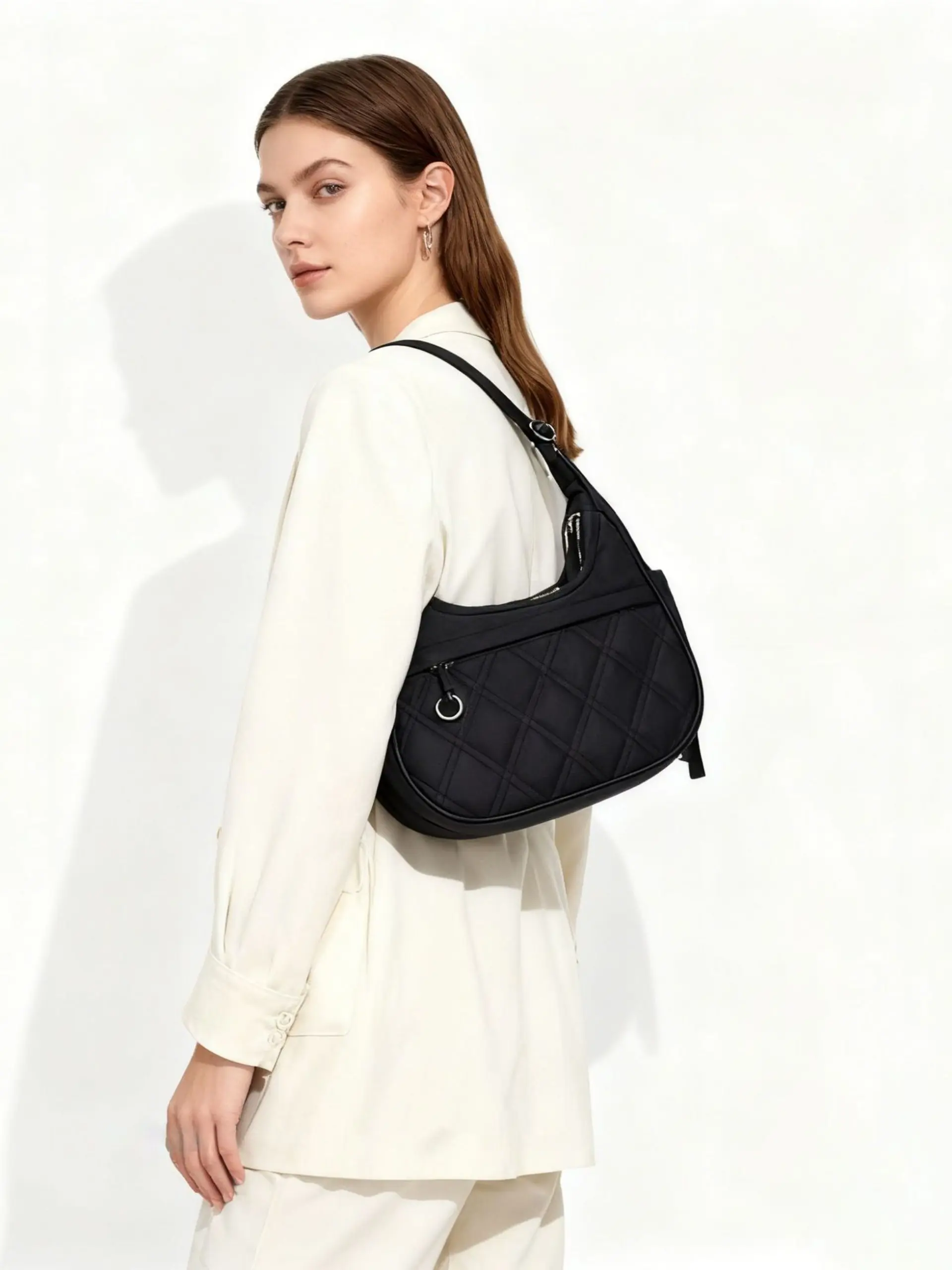 New Arrival Nylon Handbag, Single Shoulder Crossbody Bag, Luxury Lightweight Commuter Bag, Stylish Office Bag, Unique Design