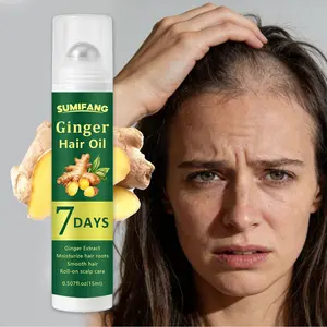15ML Ginger Hair Oil, Contains Ginger, Biotin, Caffeine, Rosemary, Bay Laurel, Nourishes Roots, Softens Hair, Scalp Care, Dry Fragile Hair