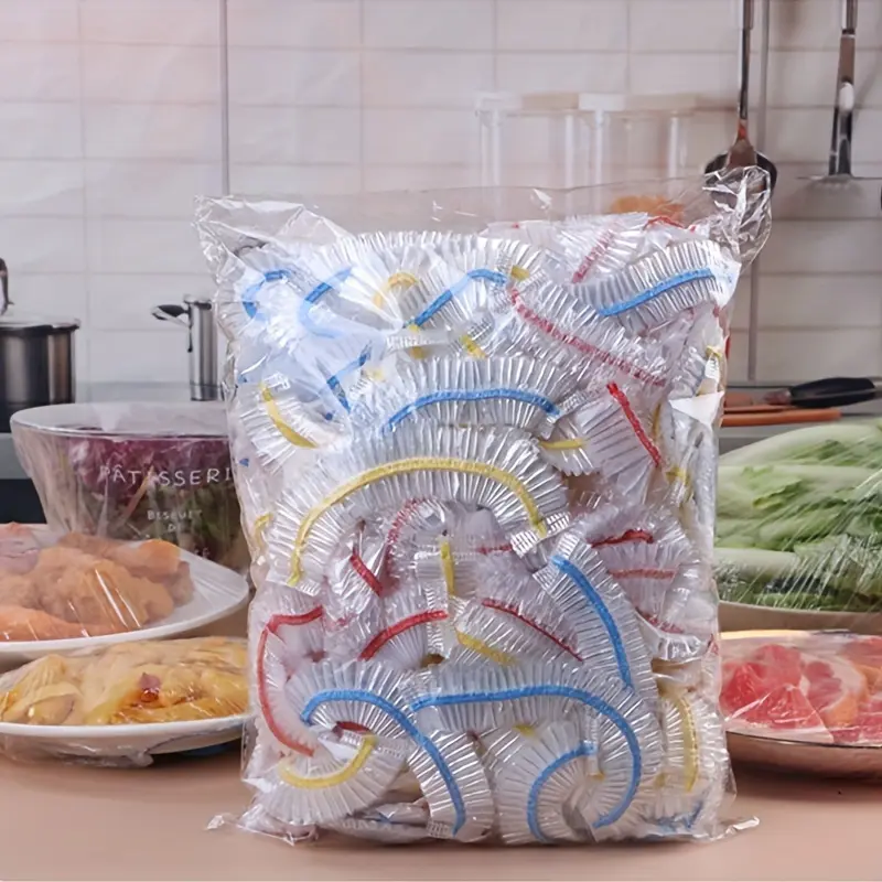 300Pcs / 200Pcs / 100Pcs 100 Disposable Food Wraps, Plastic Cling Film, Keep Fresh Food Storage - Food Grade Kitchen Refrigerator Sealing Covers, Ideal for Preserving Fruits, Leftovers, Etc. - Home And Restaurant Kitchen Additions