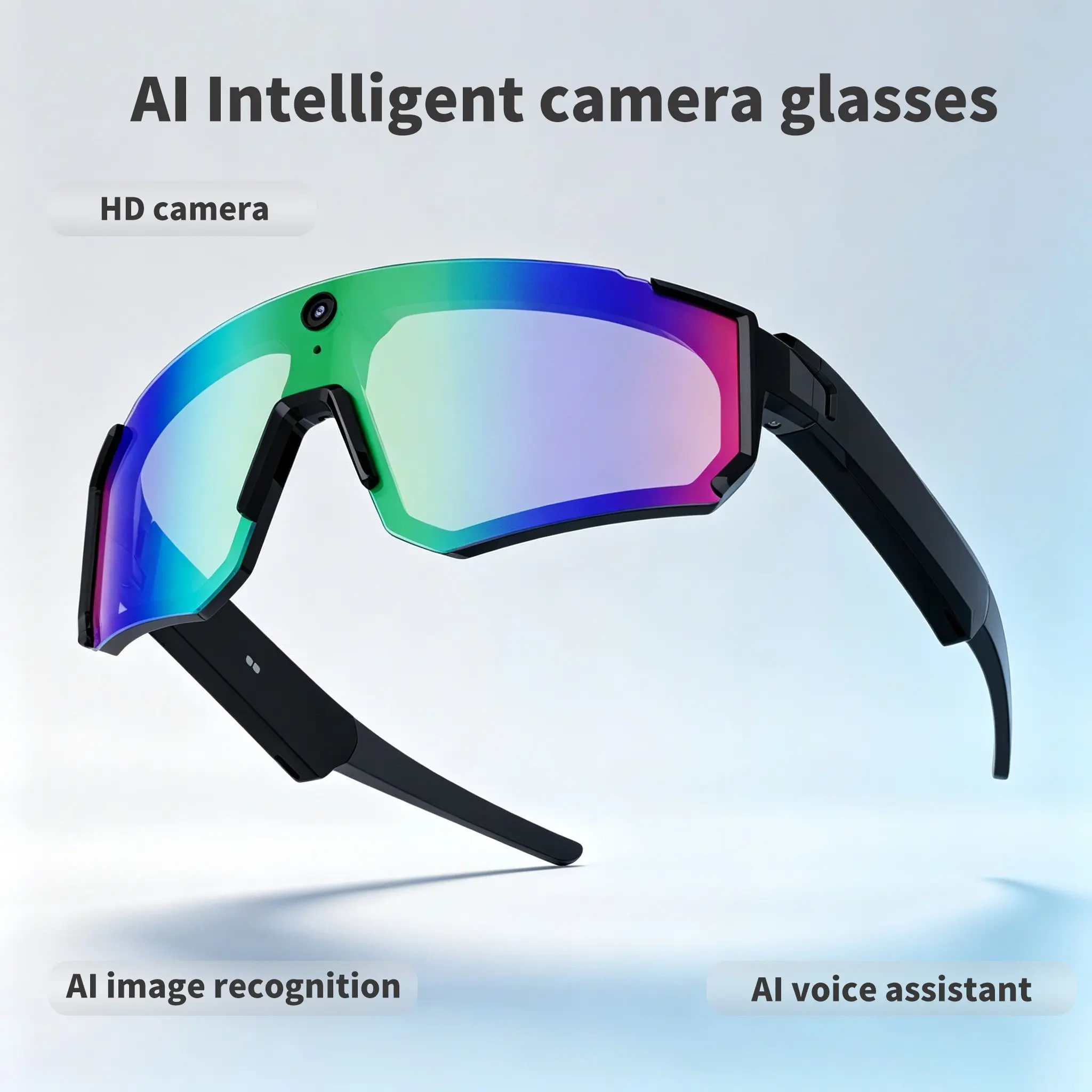 New HD Smart Glasses with Stabilized Camera, Video Recording Feature, Sports Sunglasses, Driving Safety Goggles, Ideal for Sports Use