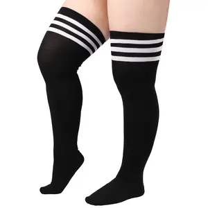 Extra Long Striped Over the Knee Socks Leg Warmers, Thigh High Socks, Curvy fit thigh socks, Cosplay thigh high socks, Women striped long socks