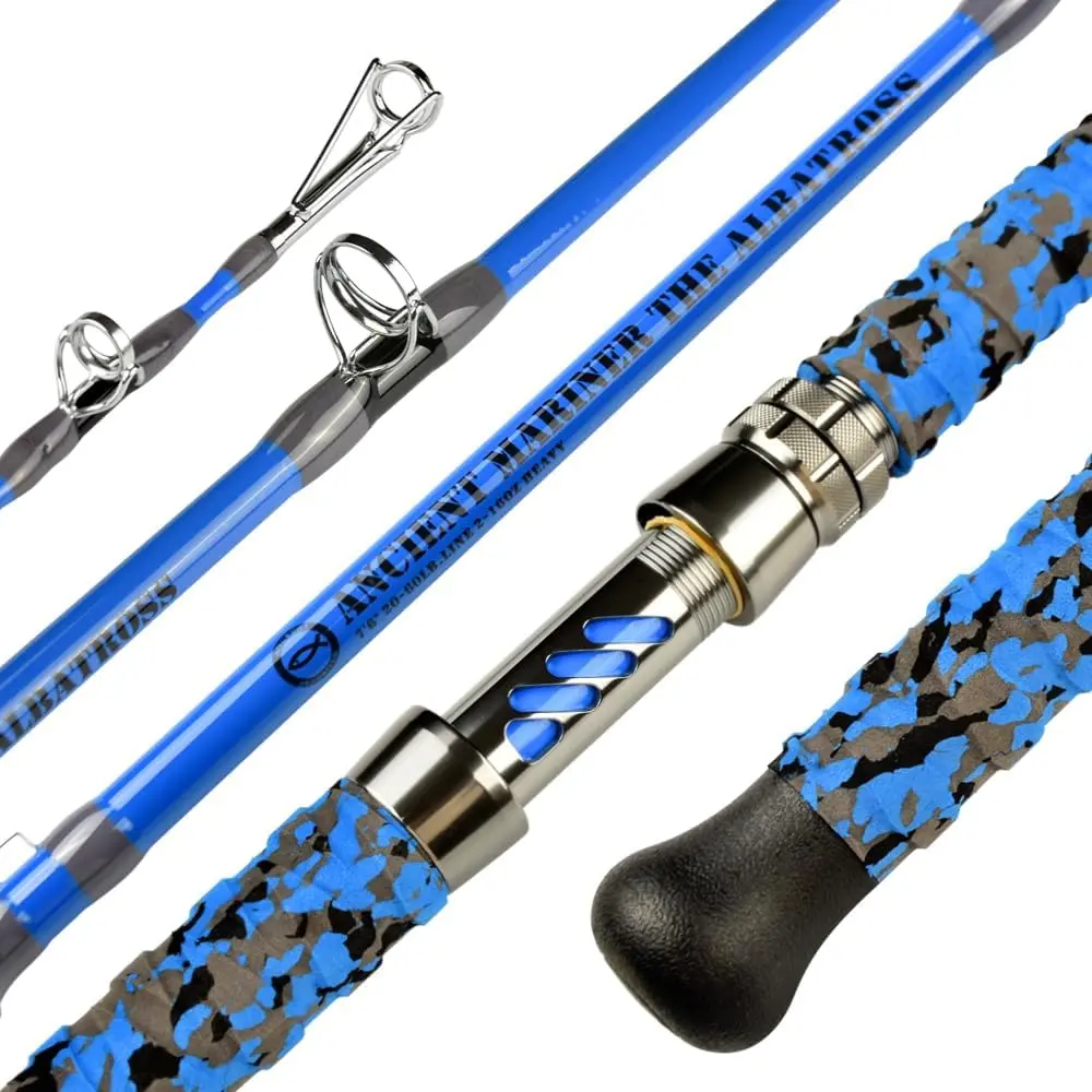 Albatross Catfish Rod 7'6 Catfishing Casting Rods 1 count Glow with Black Light Catfish Fishing Rod Heavy
