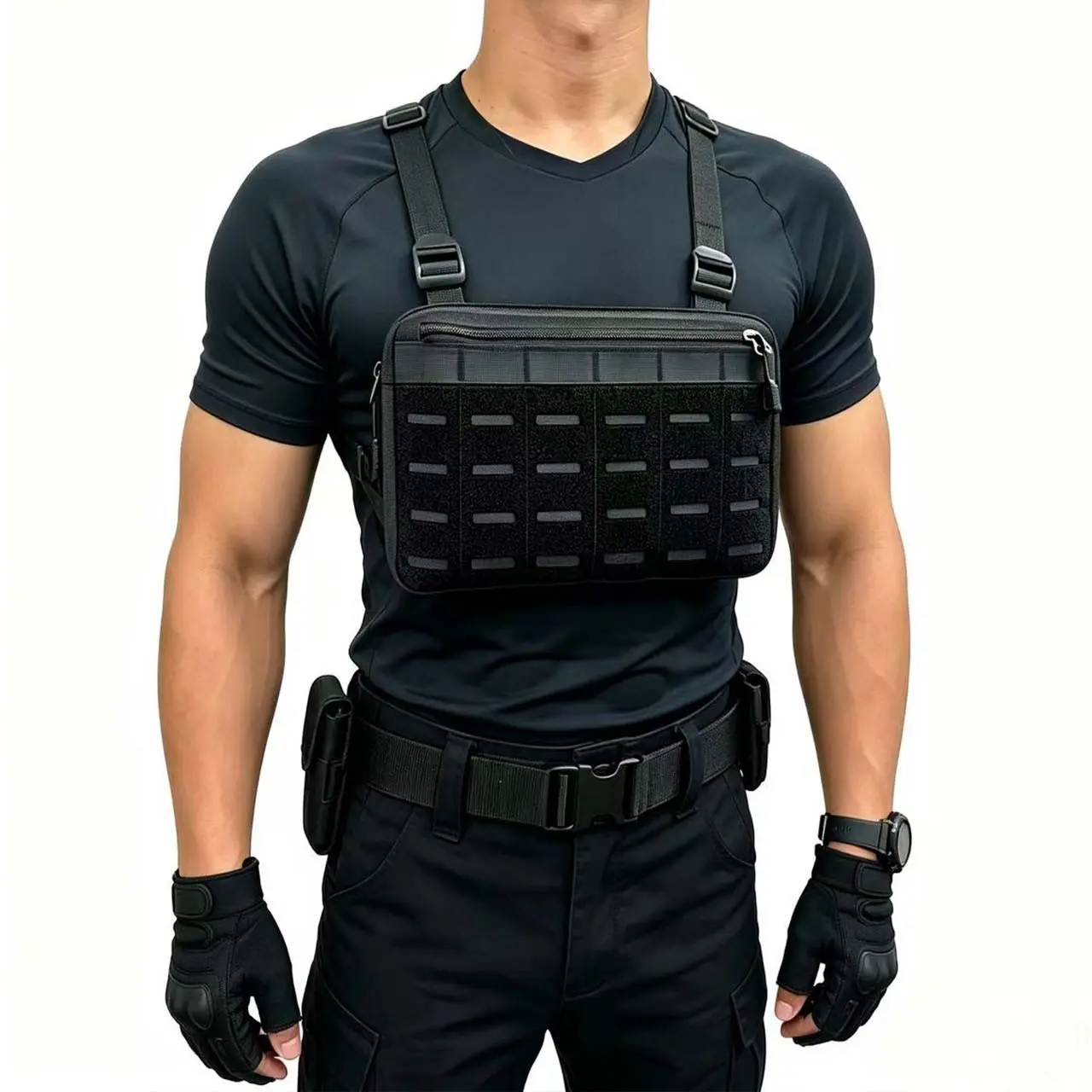 1 Inch iPad Outdoor Sports Chest Bag Backpack, Multi-Functional Chest Pack, Motorcycle Riding Vest Chest Bag, Versatile Gear Carrier