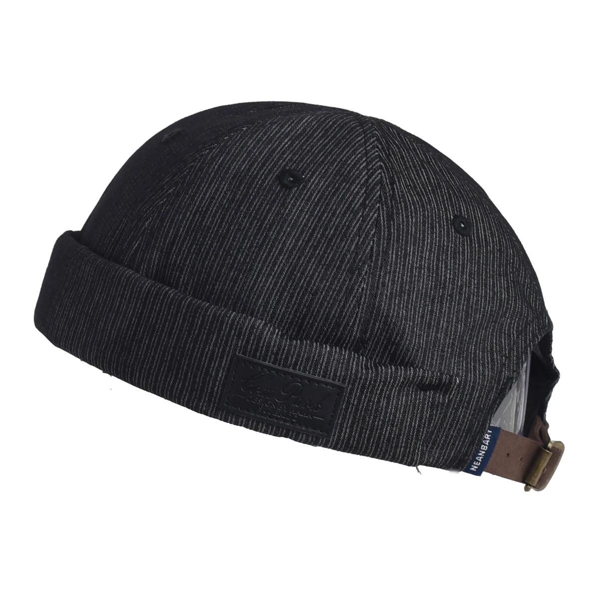 Men Women Dome Melon Skullies Beanie Cap Fashion Vintage Brimless Landlord Hat Streetwear Hip Hop Docker Caps Unisex Skullcaps