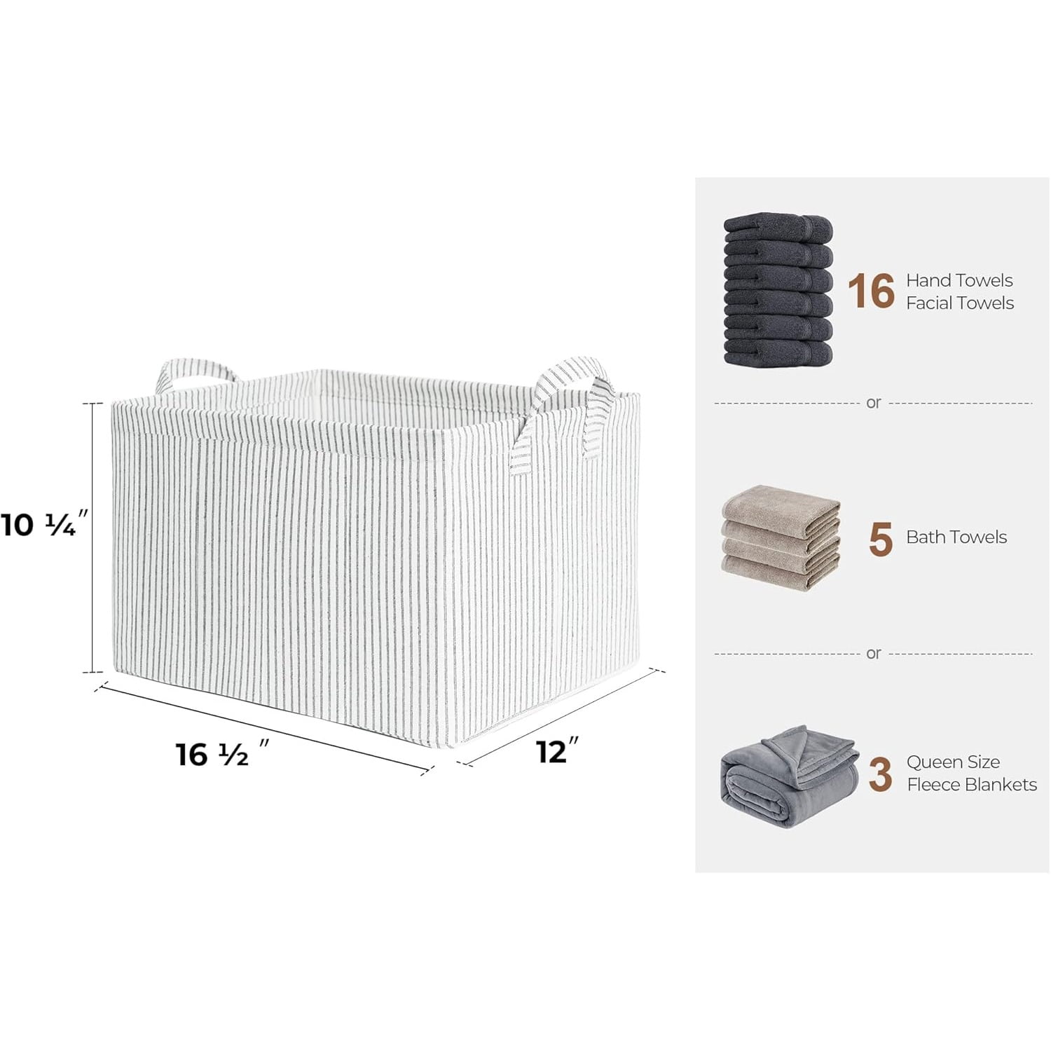 2-Pack Large Fabric Storage Bins for Shelves, Khaki and Beige Striped Storage Baskets with Metal Frame and Handles, Foldable Closet Organizer Bins 2-Pack Large Fabric Storage Bins for Shelves, Khaki and Beige Striped Storage Baskets with Metal Frame and Handles, Foldable Closet Organizer Bins