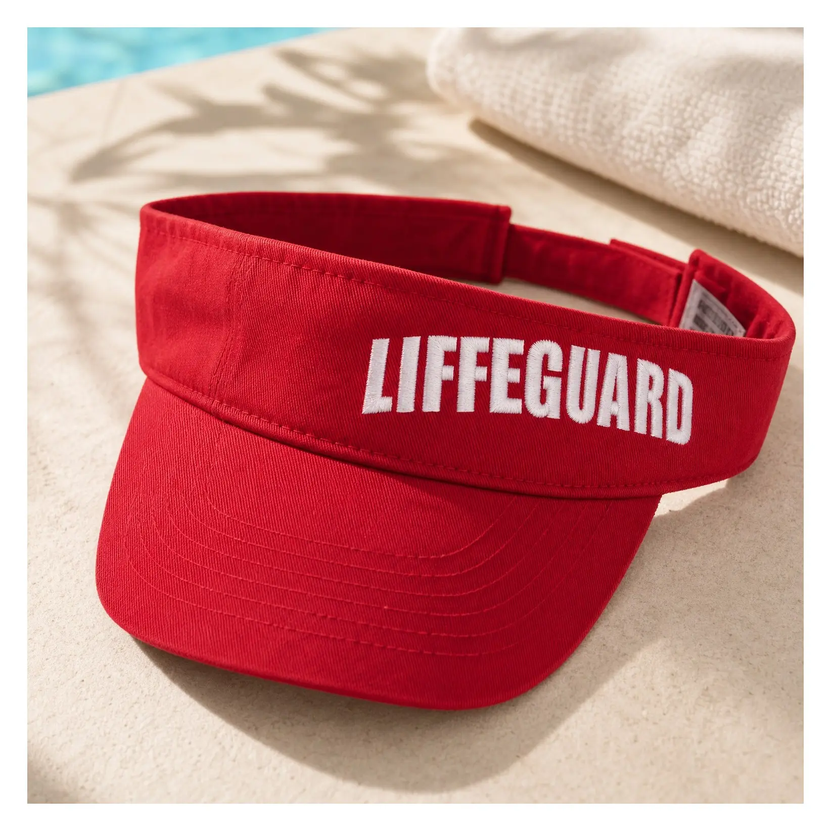 Professional Lifeguard Visor Hat - Red Sun Cap for Men & Women Costume UniformGift