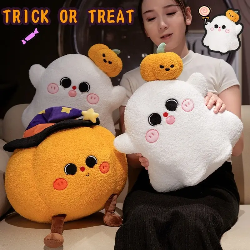 Halloween Ghost Pumpkin Pillow Doll, Plush Toy Stuffed Animal, Kids Cloth Doll, Women's Life Activity Gift Prop, Halloween Decoration
