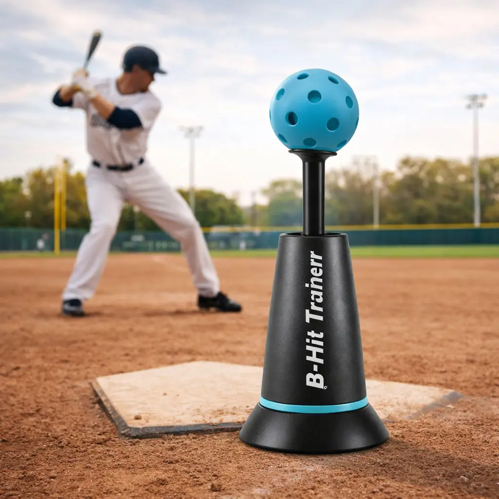 Youth Pitching Machine & Tee Stand, 2-in-1 Baseball Batting Trainer, Durable Weather-Resistant Outdoor Toy with Adjustable Height, Improves Timing for Solo or Group Play