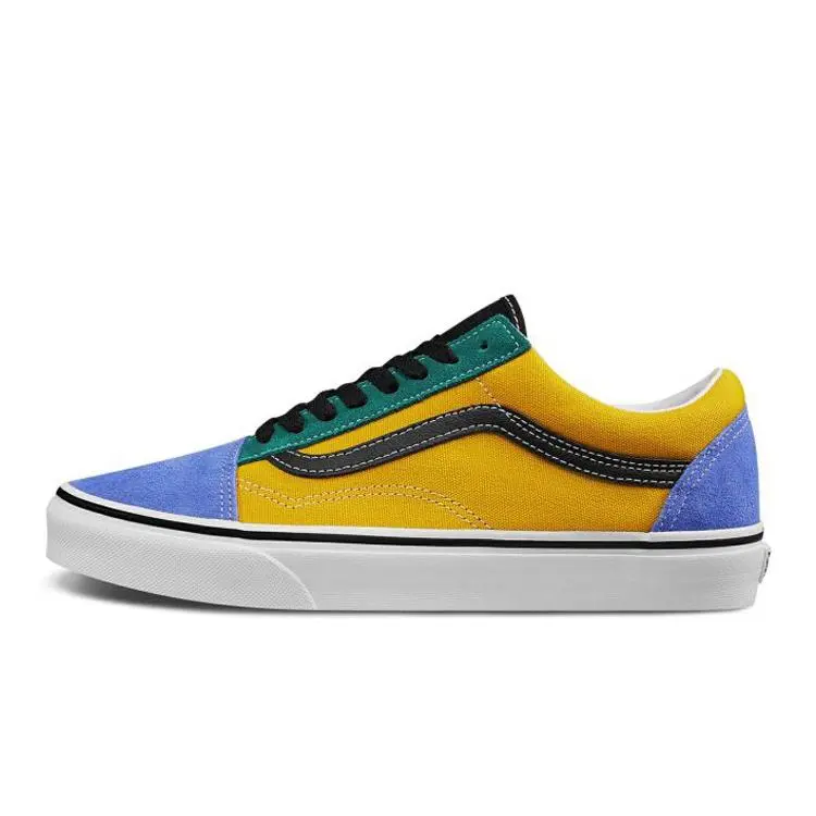 Vans Old Skool Low-Top Skate Shoes for Men and Women in Yellow and Green Verifiable, with credentials and supporting global authentication