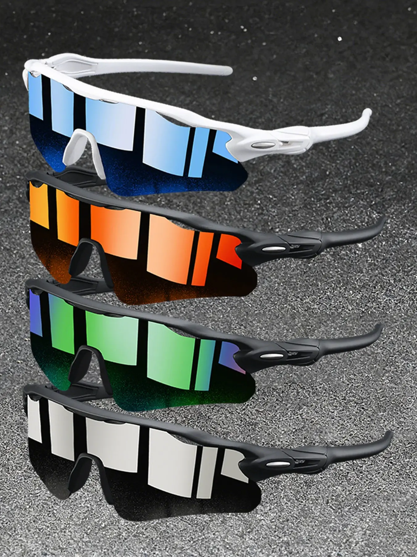 4pcs fashion irregular half frame outdoor sports glasses,multi-color selection,adopt anti slip soft rubber nose pads,suitable outdoor activities such as cycling,roller skating,fishing,and more.versatile fashion outdoor glasses suitable both men and women