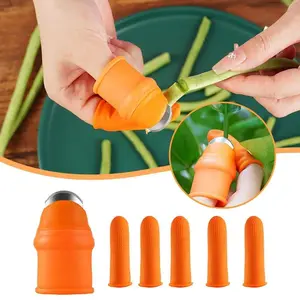 Silicone Thumb Knife Finger Protector Gears Cutting Vegetable Harvesting Knife Pinching Plant Blade Scissors Garden Tools
