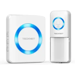 Doorbell, Door  0-120dB, Plug-In Doorbells 1300ft Range, Classroom Doorbell IP65 , 60 Chimes & 5 Volume Levels, LED Light for   Classroom Hearing Impaired, white