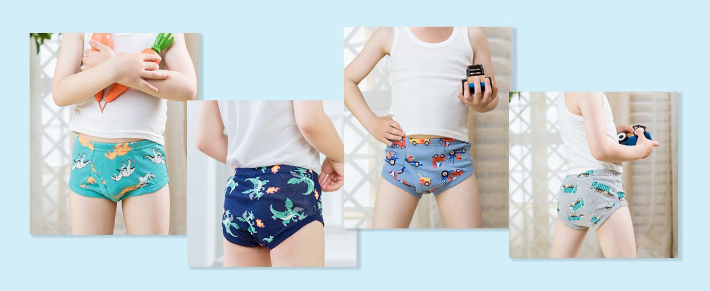 P-UDW02    Boys Soft Cotton Underwear For Toddler Boy Truck Dinosaur Multipacks Briefs Children Undies