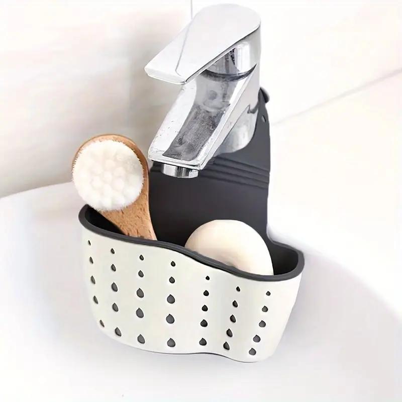 Sink Sponge Drain Rack, 1 Count Multifunctional Silicone Sink Sponge Holder, Kitchen Sink Storage Rack Organiser for Home Dining Room Kitchen Utensils Holder