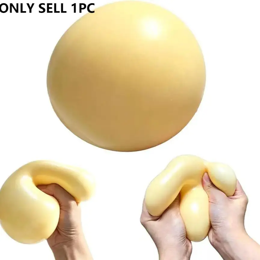 Mochi Squishy Toy 10cm,Jumbo Squeeze Dough Ball,Super Soft Slow Rising Stress Relief Squeeze Ball, Large Flowing Creamy Texture Sensory Toy for Party Favor & Birthday Gifts,Big Squishy (Yellow), Slow Rising Squishies