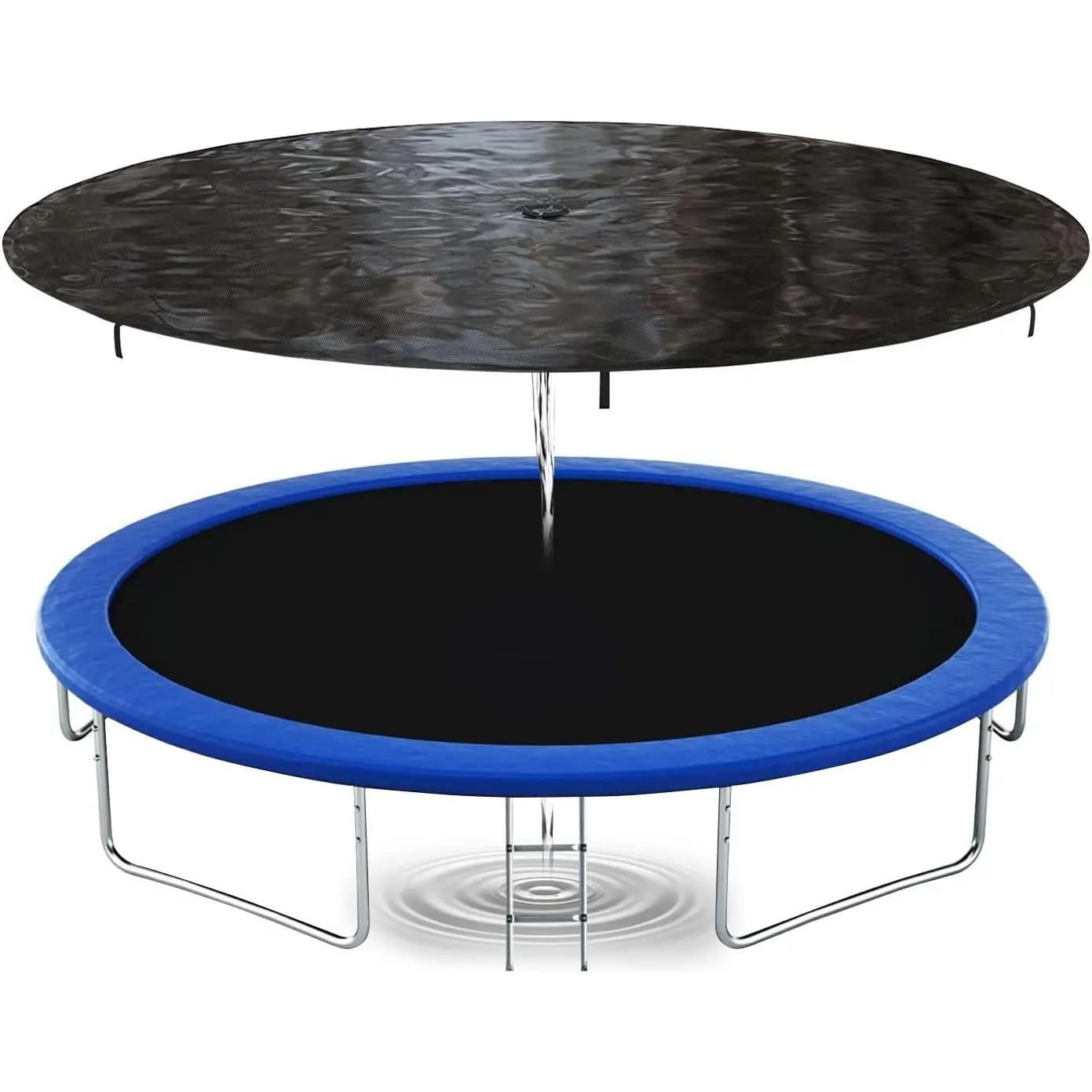 12/14/15ft Round Trampoline Cover - Rain Snow Sun Shade Protection, Rainproof UV Resistant Wear-Resistant