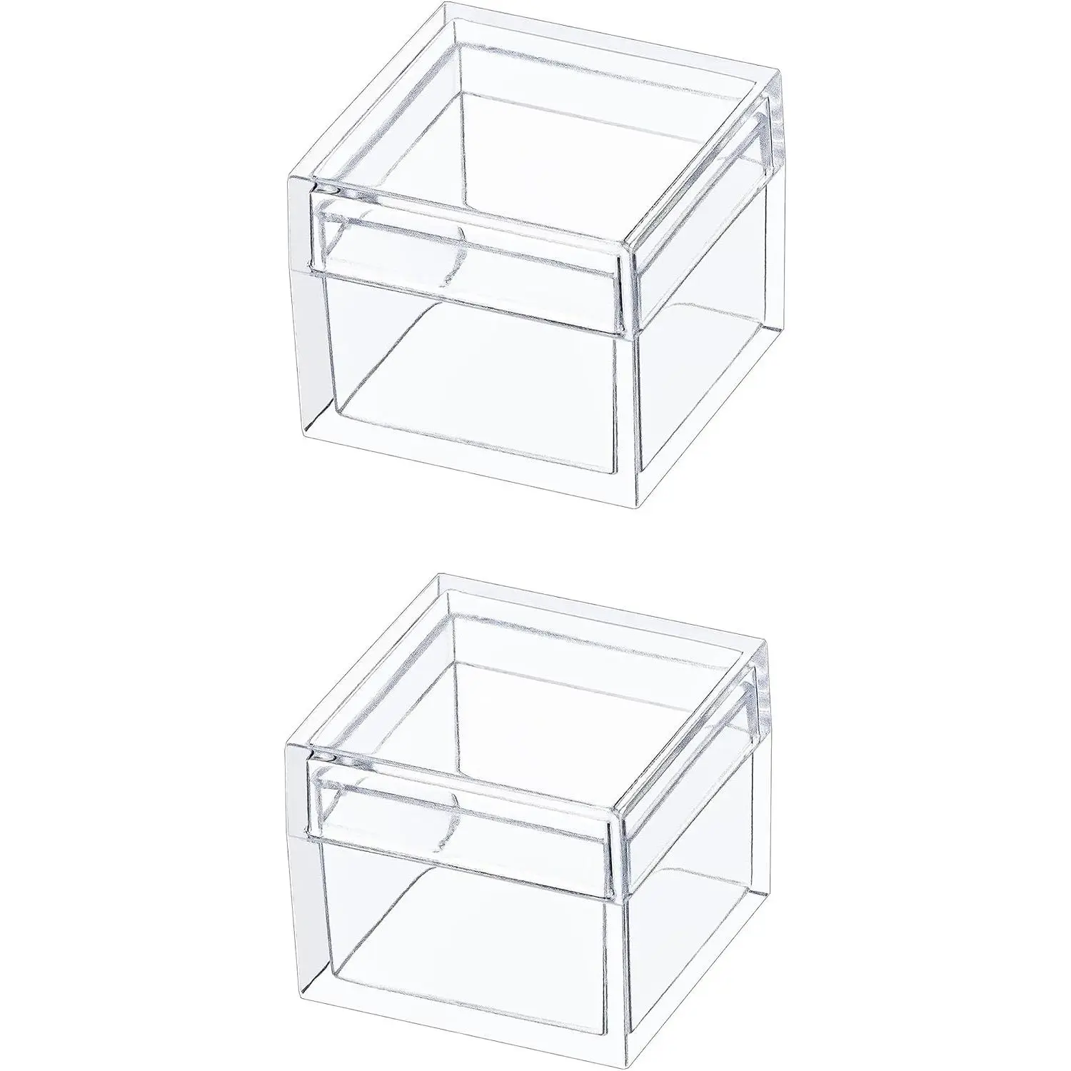 Small  Box with Lid Clear Candy Boxes for Display Party Decoration Plastic Square Cube