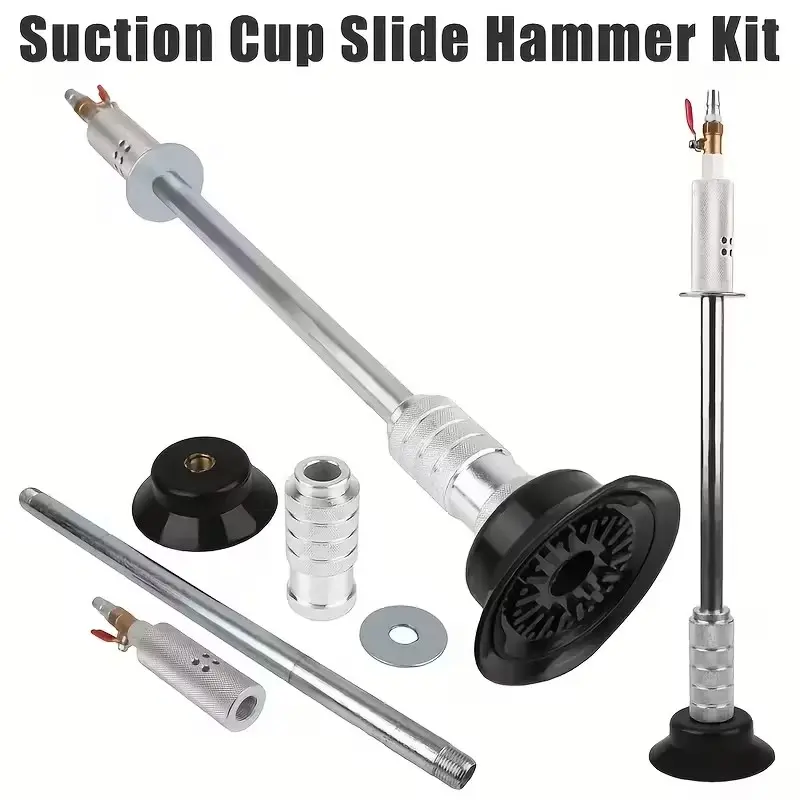 Pneumatic Car Dent Puller with 3 Suction Cups, Sliding Hammer Repair Tool, Auto Body Tools, Professional Grade, for Cars, Fridges, Motorcycles