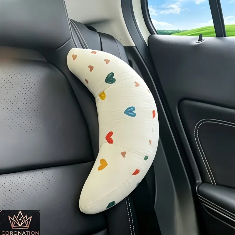 Car Travel Pillow with Neck Support, Viral Comfort Car Headrest Pillow for Long Drives, Soft Memory Foam Shoulder Cushion with Adjustable Design, Universal Seat Belt Sleep Pillow for Road Trips, Commuting, Travel & Daily Driving Comfort