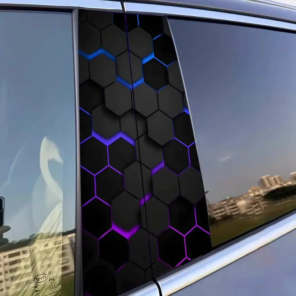 Honeycomb Pattern Car Sticker, Waterproof Durable Scratch Masking Self-adhesive Car Sticker, Vehicle Exterior Decorative Accessories, Car Window Sticker