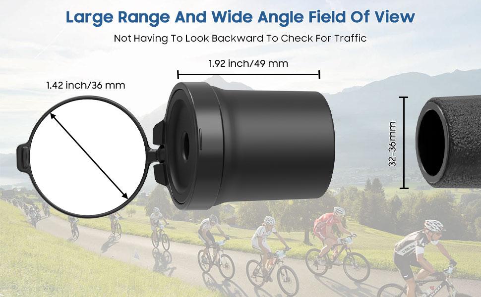 MoKo 2 Pcs Bike Mirrors, 360° Rotatable Bicycle Mirrors for Handlebars Convenient Safe Rearview Mirror Durable Acrylic Silicone Mirror for Mountain Bike Bicycle E-bike Motorcycle Round Handlebar
