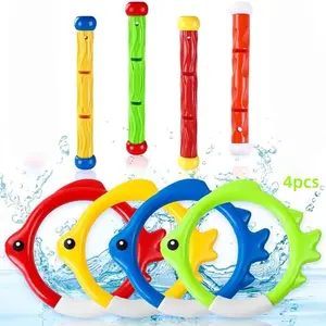4 PCS Pool Diving Swim Toys, Colorful Sinking Dive Rings & Dive Sticks, Underwater Training Throwing Water Toys for Kids, Perfect Summer Pool Party Game Supplies#PoolDiveToys #KidsSwimToys #SummerWaterToys #PoolPartyFavors