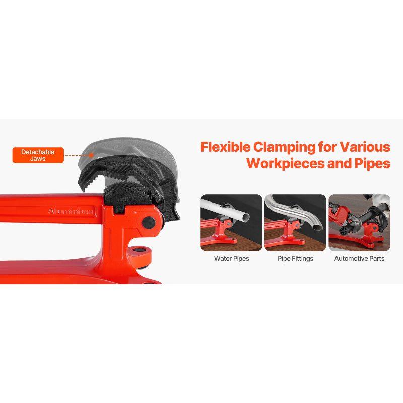 VEVOR Portable Pipe Vise, Lightweight Aluminum Pipe Vise with 1/8 to 1-1/2 Clamping Capacity, Ideal for Onsite Plumbing Installation, Repair, and Maintenance