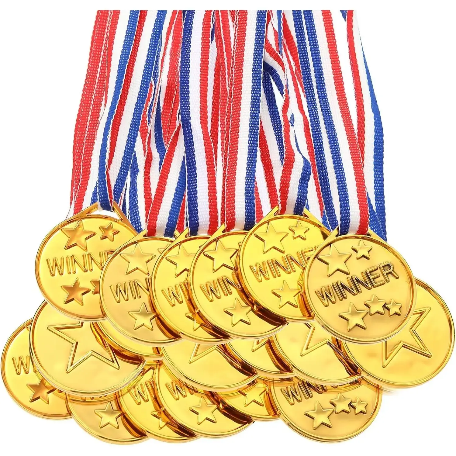 30 count  Plastic Winner Award Medals, Gymnastics Field Day Awards for , Competition, Talent Show, Spelling  Birthday Party Favors Gifts