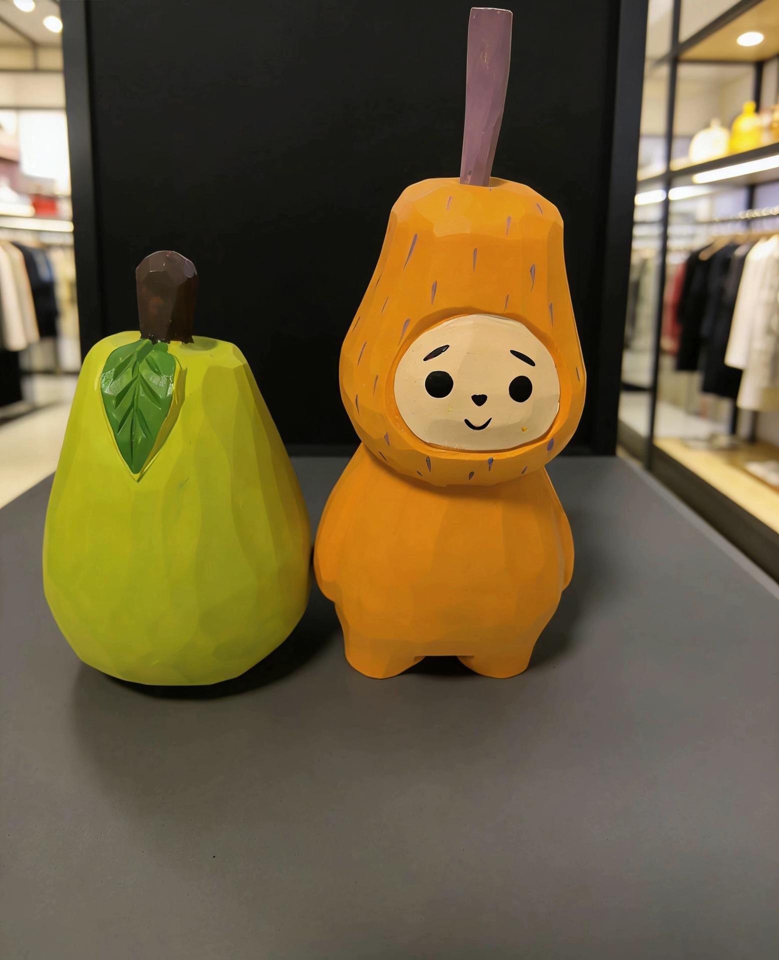 Handcrafted Wooden Fruit Vegetable Sculpture, Realistic Wood Carving Desktop Decoration, Creative Art Gift for Home & Friends