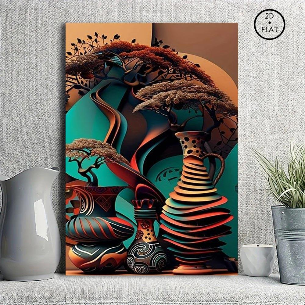 Wooden Framed Canvas Painting African Art Poster Abstract Wall Art for Home Decor High Quality Canvas Prints for Living Room Bedroom Kitchen Office Cafe Decor Perfect Gift Ready to Hang Ornaments Artistic Photo