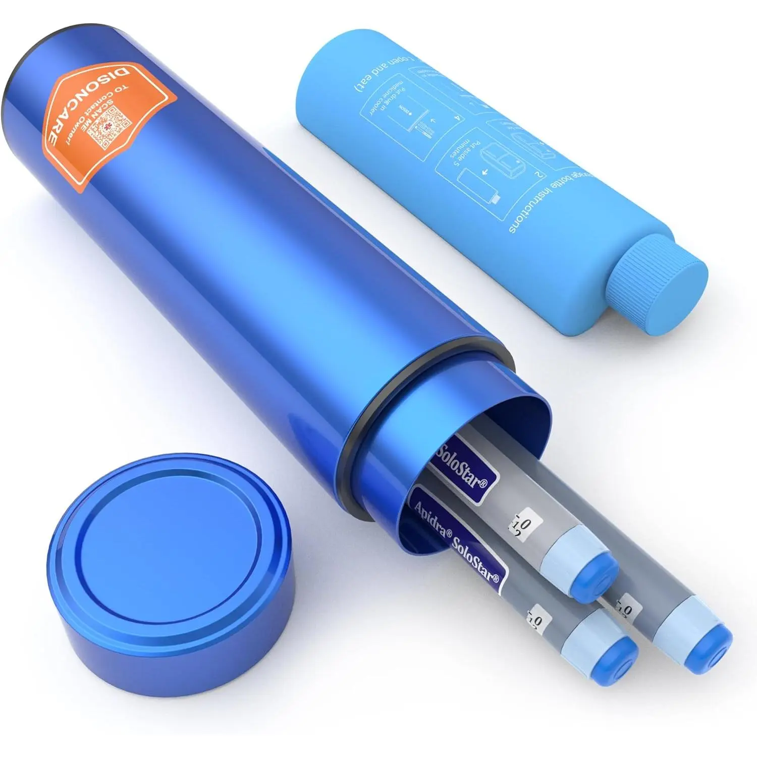 Blue Diabetic Insulin Pen Travel Case - TSA Approved, 60H Cold Storage, Holds 3 Insulin Pens & EpiPen, Vacuum Layer Medicine Bag with Ice Pack & Medical Tag for Travel & Outdoor Use, Healthcare, Aid